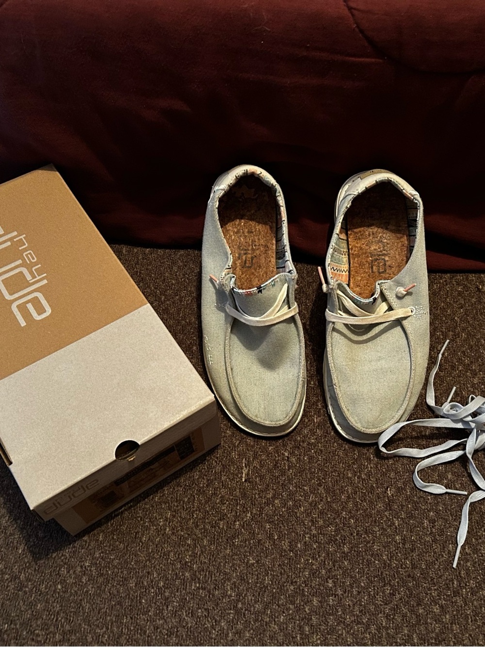 Casual Women’s Light Blue Canvas Lace-Up Shoes